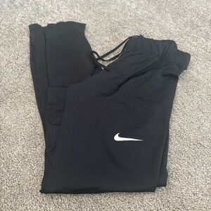 Nike Womens Black Sweatpants with White Logo